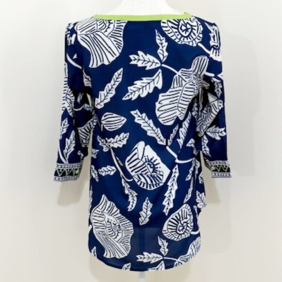 Gretchen Scott  Dazed & Confused Embroidered Floral Tunic Top Size Shrimp XXS - Picture 3 of 5